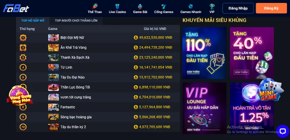 Các chương trình khuyến mãi đá gà hấp dẫn từ 58win code